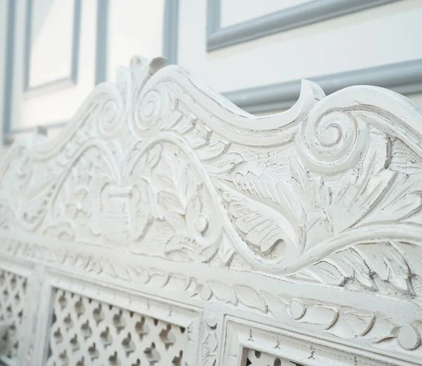 Solid Wood 2 Seater Swing Chair - White Finish