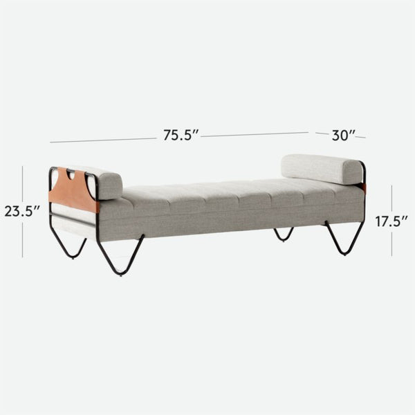 Modern Grey Upholstered Daybed