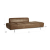 Modern Saddle Brown Leatherette Chaise Lounge Sofa