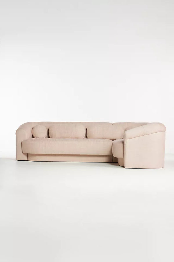 Solid Wood Modular Sofa - Light Pink