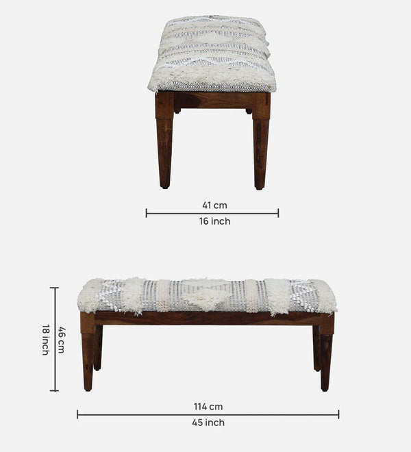 ClassicSheesham Wood Bench In Provincial Teak Finish