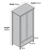Solid Wood Rattan Natural Finish 2 Door Wardrobe