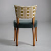 Amber Wooden Dining Chair In Ikat Stripe And Velvet