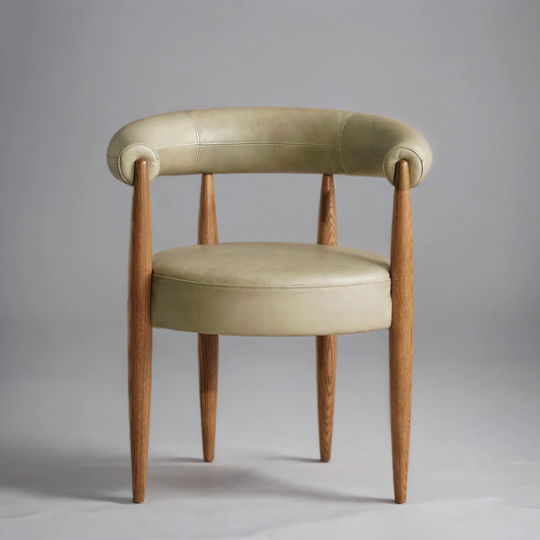 Fern Curved Backrest Leather Dining Chair