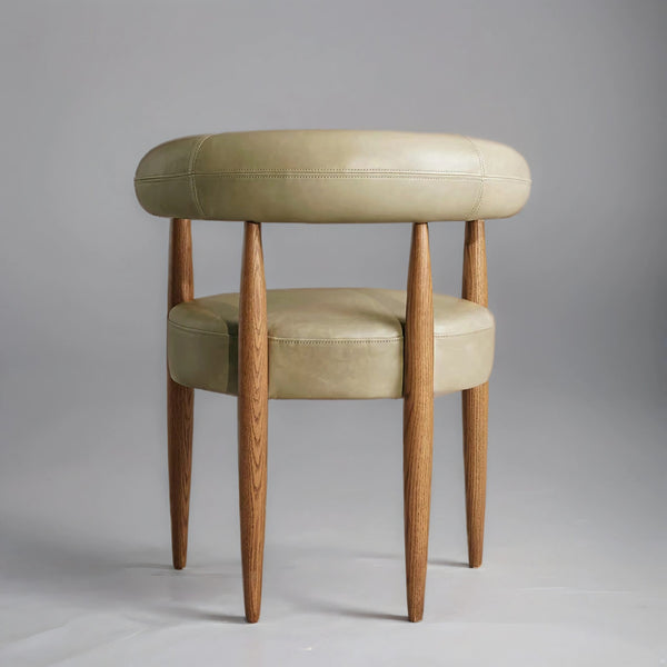 Fern Curved Backrest Leather Dining Chair