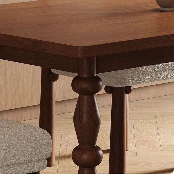 Apollo Solid Wood Mid Century Dining Set With Boucle Chairs - 4 Seater, 6 Seater - All Sizes