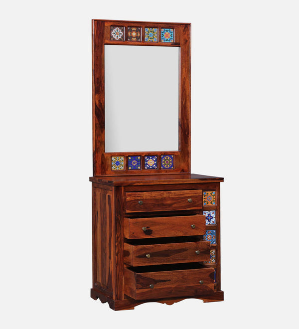 Traditional Sheesham Wood Dressing Unit In Honey Oak