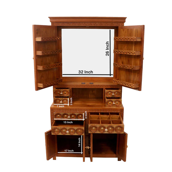 Royal Solid Wood Brass Detailed Dressing Unit