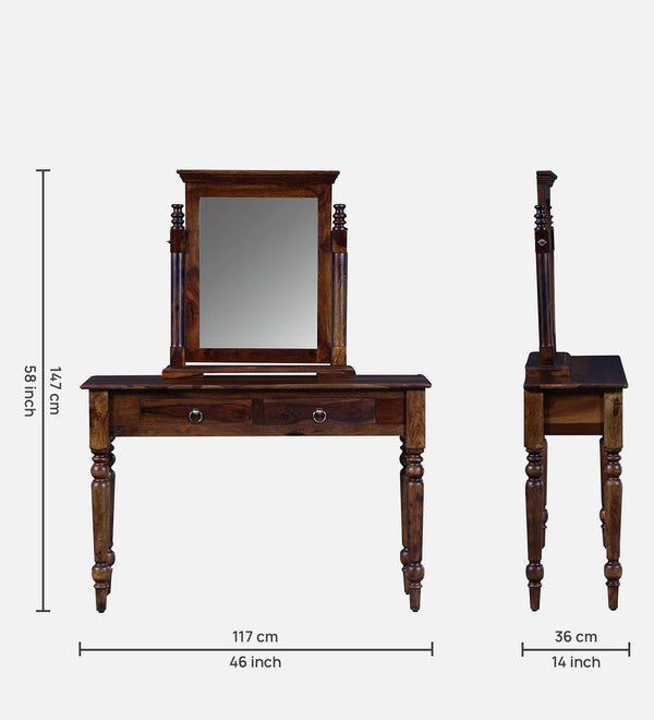 Classic Sheesham Wood Dressing Unit In Provincial Teak