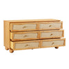 Naysa Natural Wood Rattan Cane Chest Of 6 Drawer AndDresser