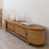 Berlin Teakwood Rattan Entertainment Unit