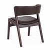 Modern Solid Wood & Leather Curved Arm Chair