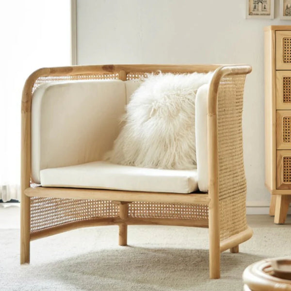 Classic Rattan Sheesham Wood Sofa Chair