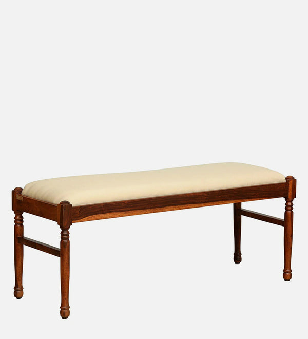 Classic Sheesham Wood Bench In Honey Oak Finish