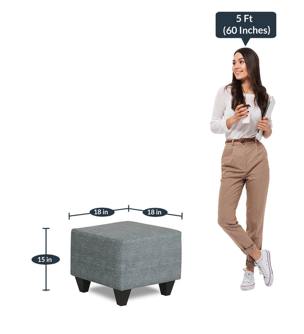 Classic Solid Sheesham Wood and Fabric Foot Stool