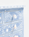 Blue Toki Bone Inlay Chest of 5 Drawers