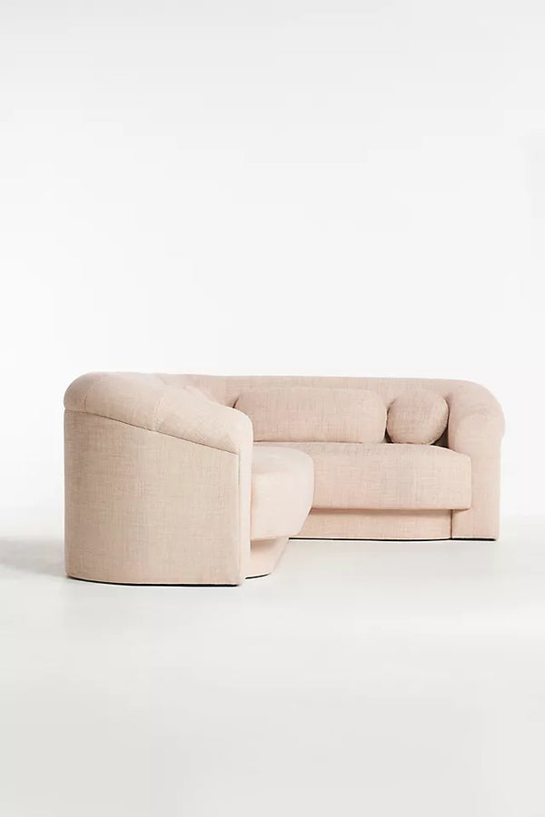 Solid Wood Modular Sofa - Light Pink