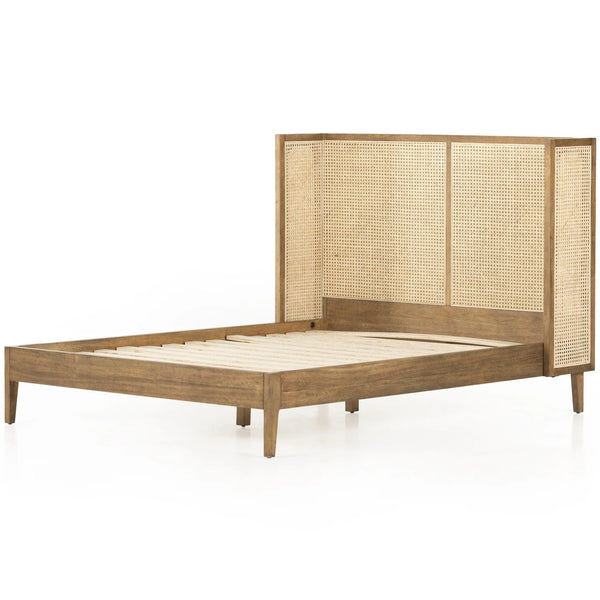 Viola Luxury Solid Wood Rattan Cane Bed - All Sizes