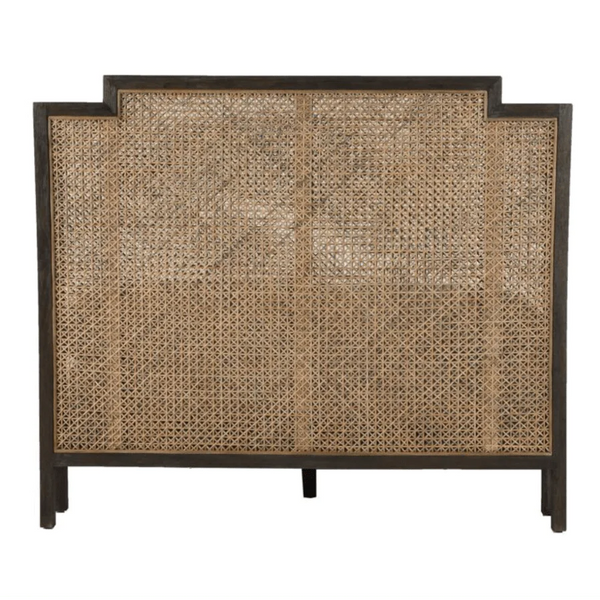 Ambre Vintage Rattan Solid Wood Bed - All Sizes