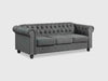 Chesterfield Classy Three Seater Sofa Dark Grey