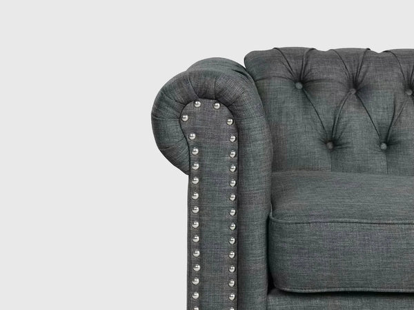 Chesterfield Classy Three Seater Sofa Dark Grey