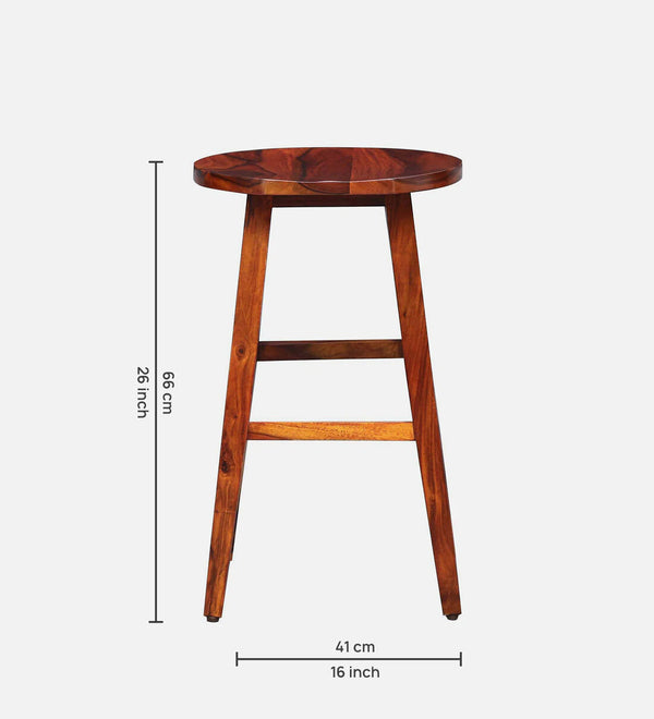 Classic Sheesham Wood Honey Oak Finish Bar Stool