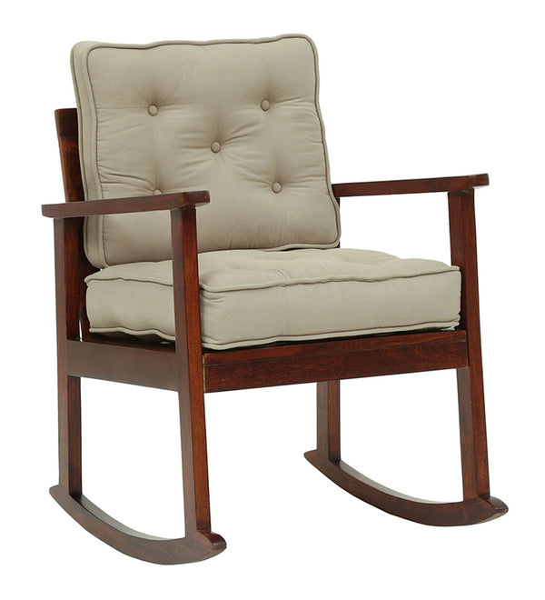 Modern Solid Wood Rocking Chair in Honey Oak Finish