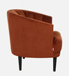 Elizabeth Premium Velvet Fabric Rust Brown Colour Barrel Chair