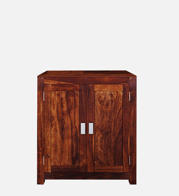 Classic Sheesham Wood Shoe Cabinet In Honey Oak Finish