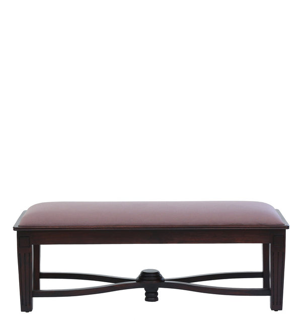 Classic Sheesham Wood Bench In Dark Mahogany Finish