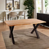 Modern Natural Live Edge Table In Acacia Wood (6 Seater, Natural Finish)