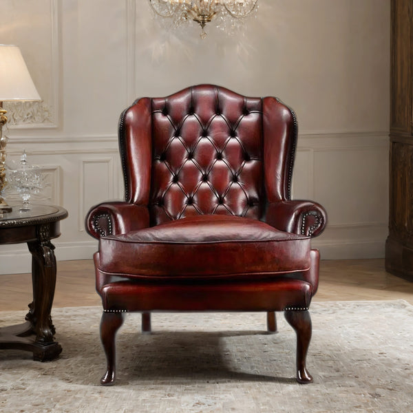 Roza Chesterfield Leather Sofa Chair