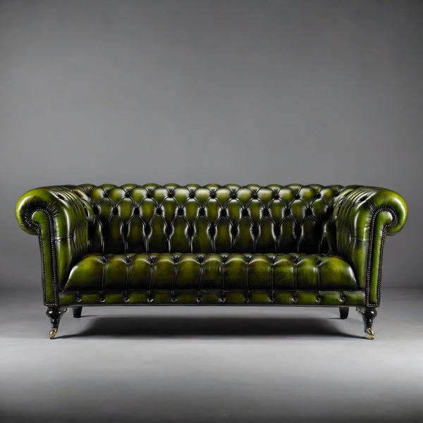 Lamar Chesterfield 3- Seater Leather Sofa