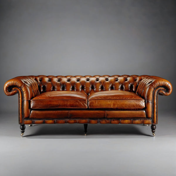 Ralph Chesterfield 3- Seater Leather Sofa