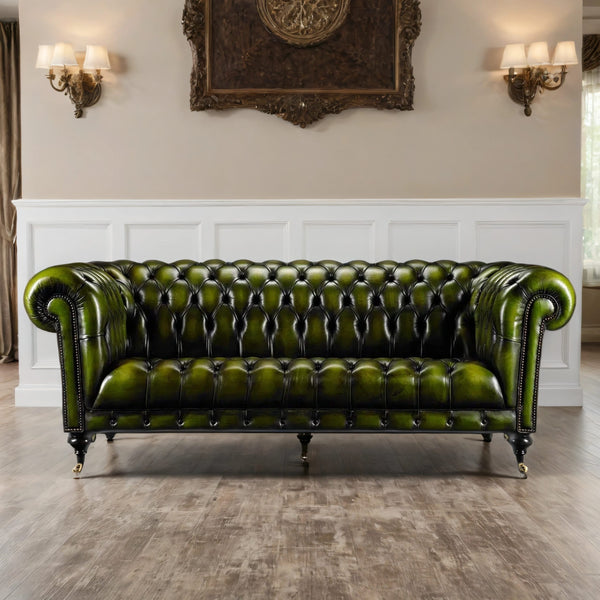 Lamar Chesterfield 3- Seater Leather Sofa