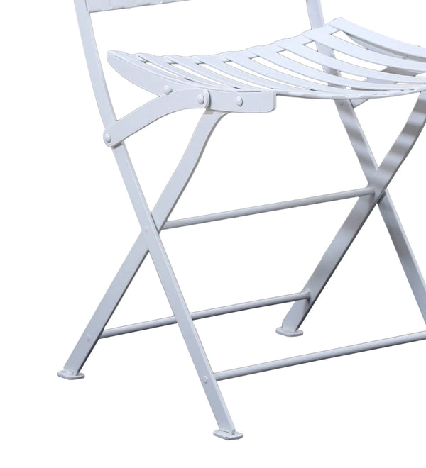 Patio Industrial Table Set - White Colour