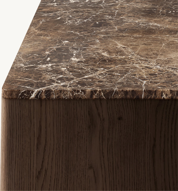 Marvello Oak Wood & Emperador Marble Coffee Table