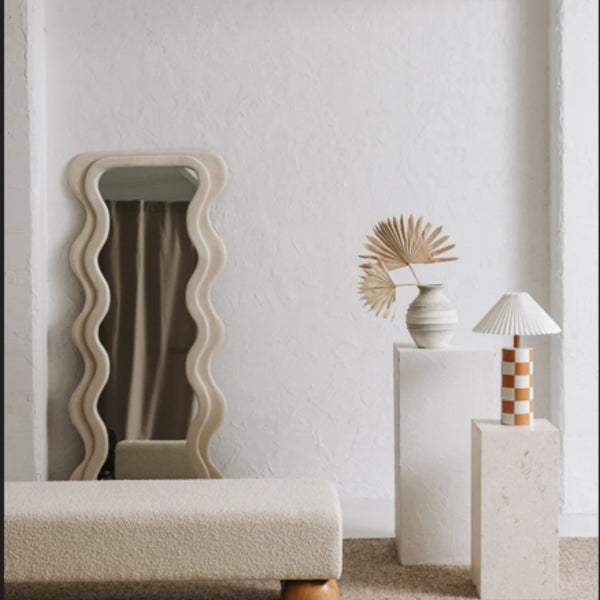 Kids White Wavy Mirror