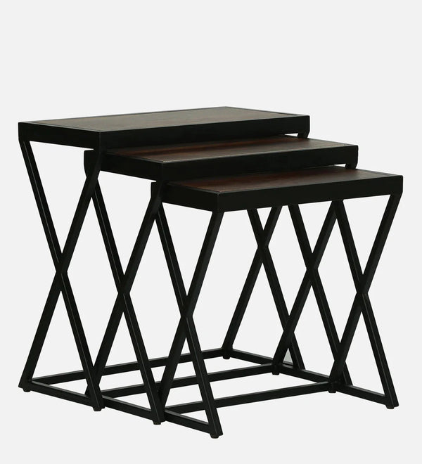 Modern Mango Wood Set of 3 Side Table