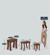 Classic Solid Wood Set of 3 Side Table In Natural Finish