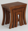 Classic Solid Wood Set of 3 Side Table In Natural Finish