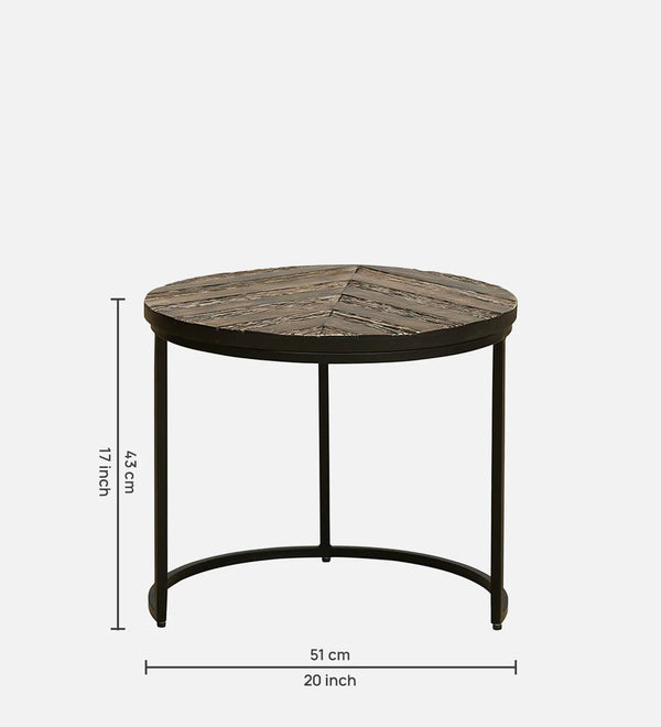 Industrial Nest of Side Tables | Dark Distressed Finish