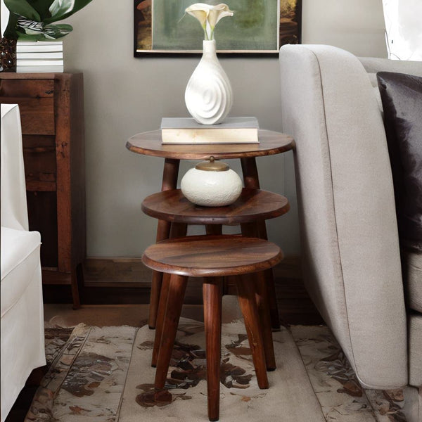 wood side table set, side table set