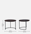 End Tables for Living Room Set of 2 - Walnut Finish