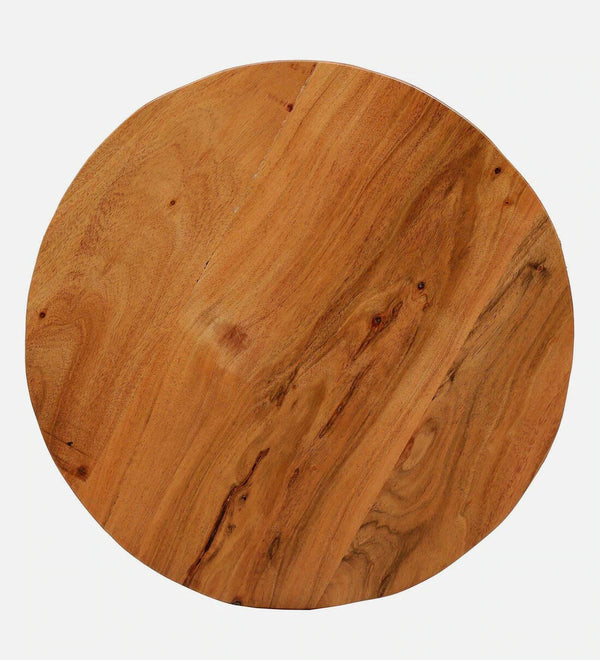 Classic Solid Wood Set of 2 Side Table In Dark Natural Finish