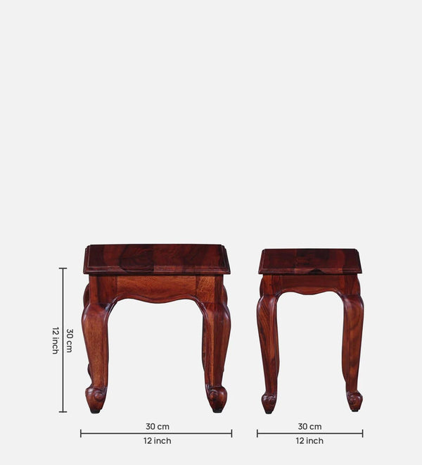 Classic Sheesham Wood Set of 3 Side Table