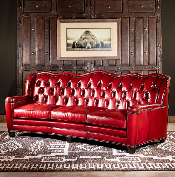 Oslo Red Leather Sofa