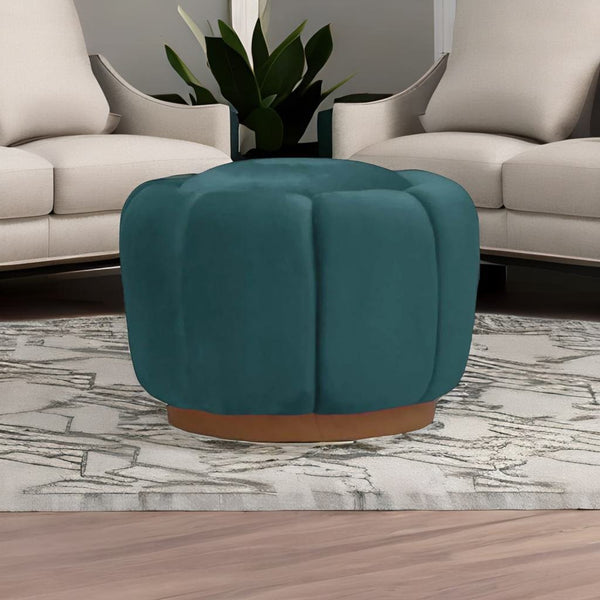 Modern Tulip Fabric Ottoman in Green Colour