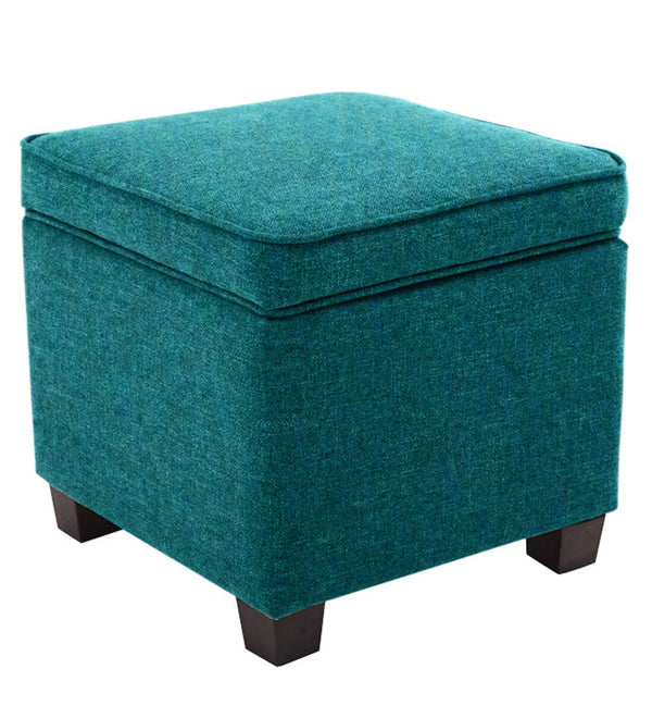 Modern Solid Wood Ottoman Sea Green