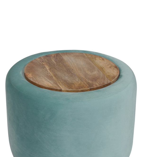 Modern Fabric Ottoman in Green Colour With Storage